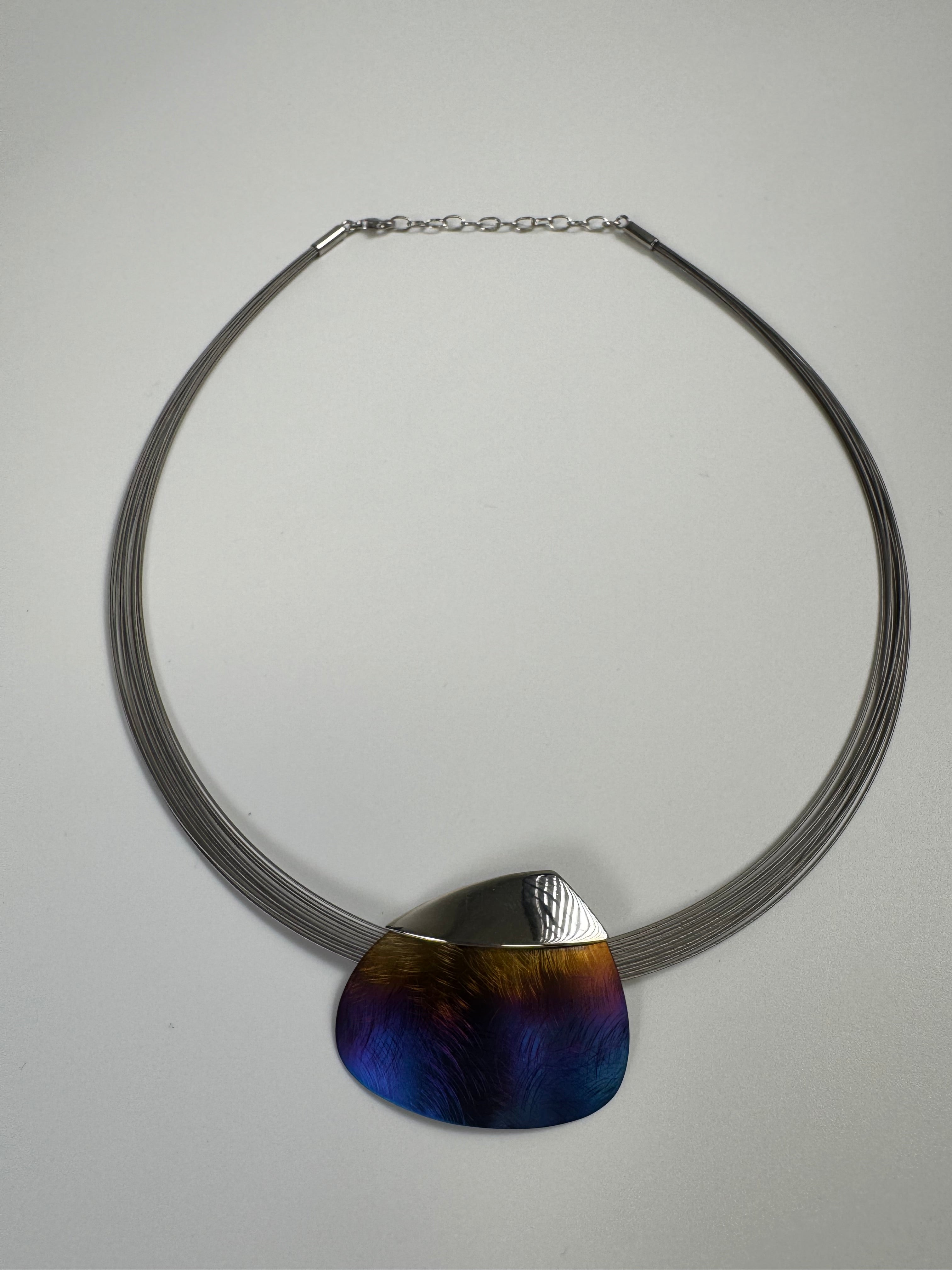 Titanium multistrand statement necklace