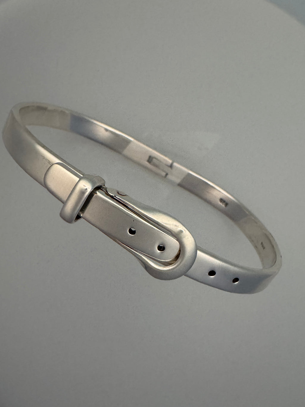 Sterling Silver Buckle Hinged Bangle