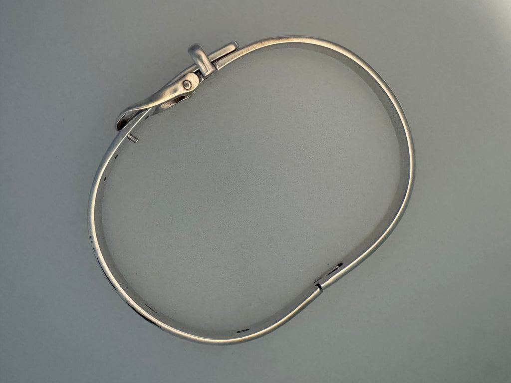 Sterling Silver Buckle Hinged Bangle