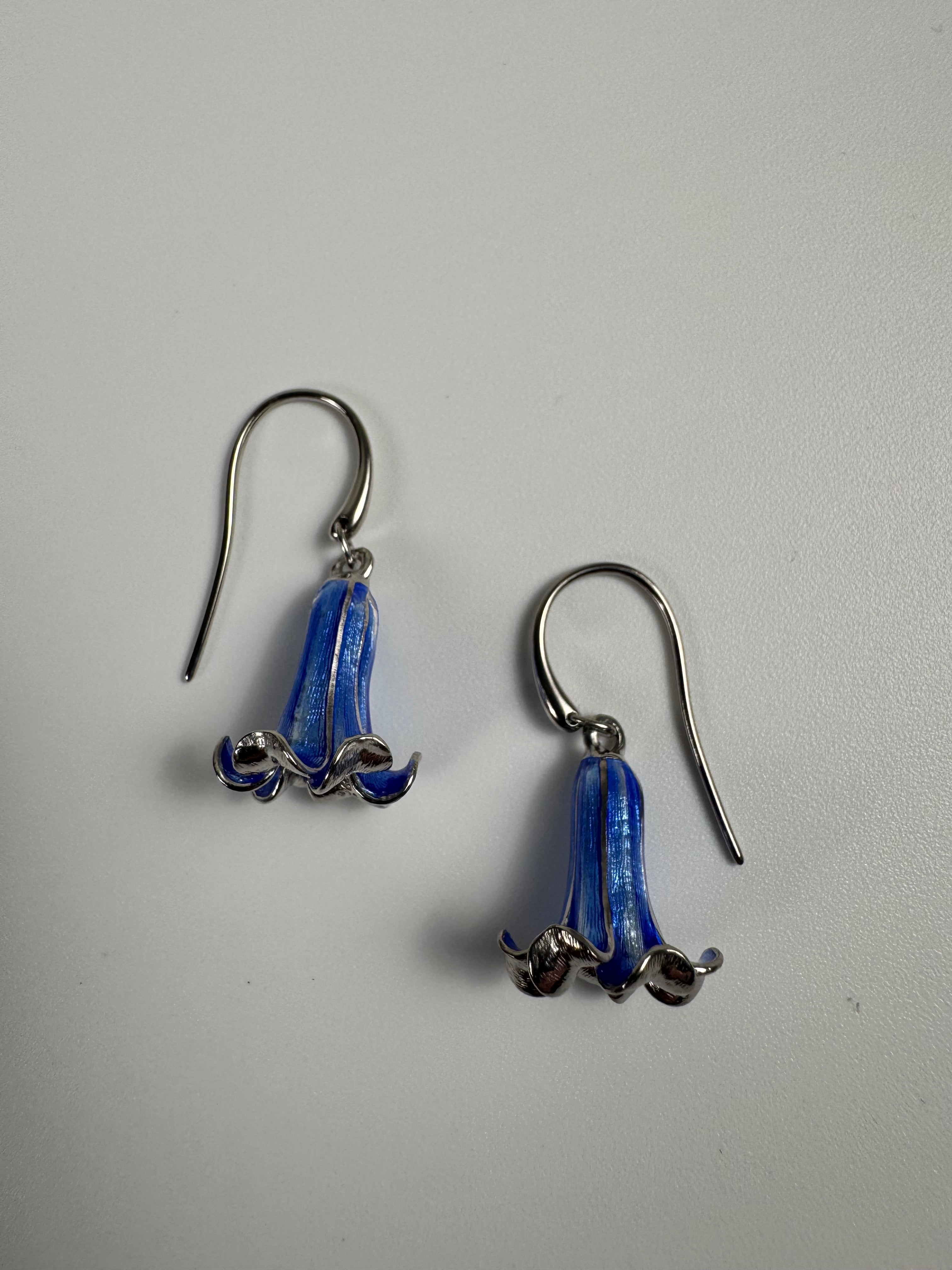 Enamel bluebell earrings