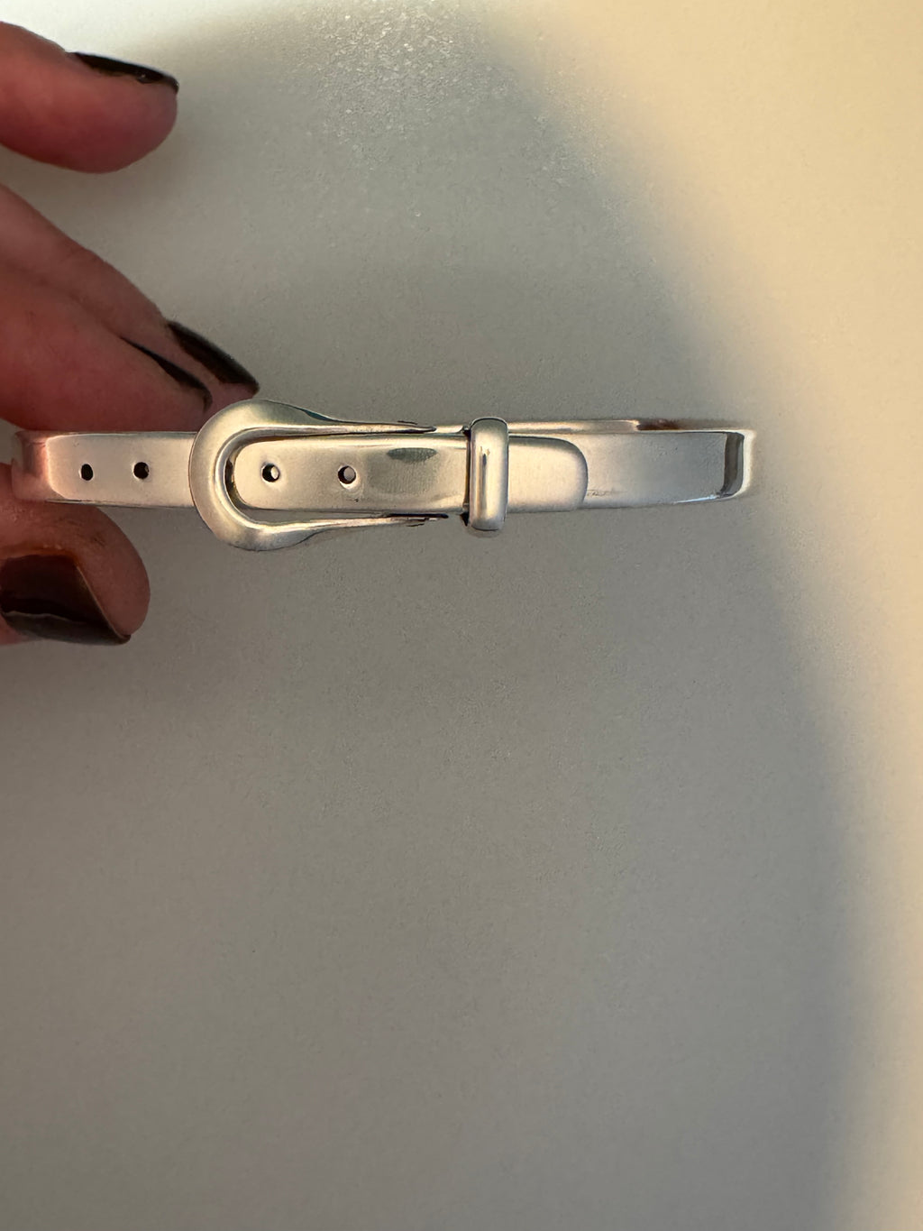 Sterling Silver Buckle Hinged Bangle